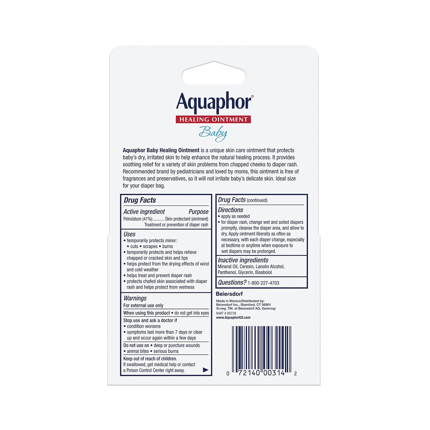 Aquaphor Baby Healing Ointment Skin Protectant 10g Pack of 2
