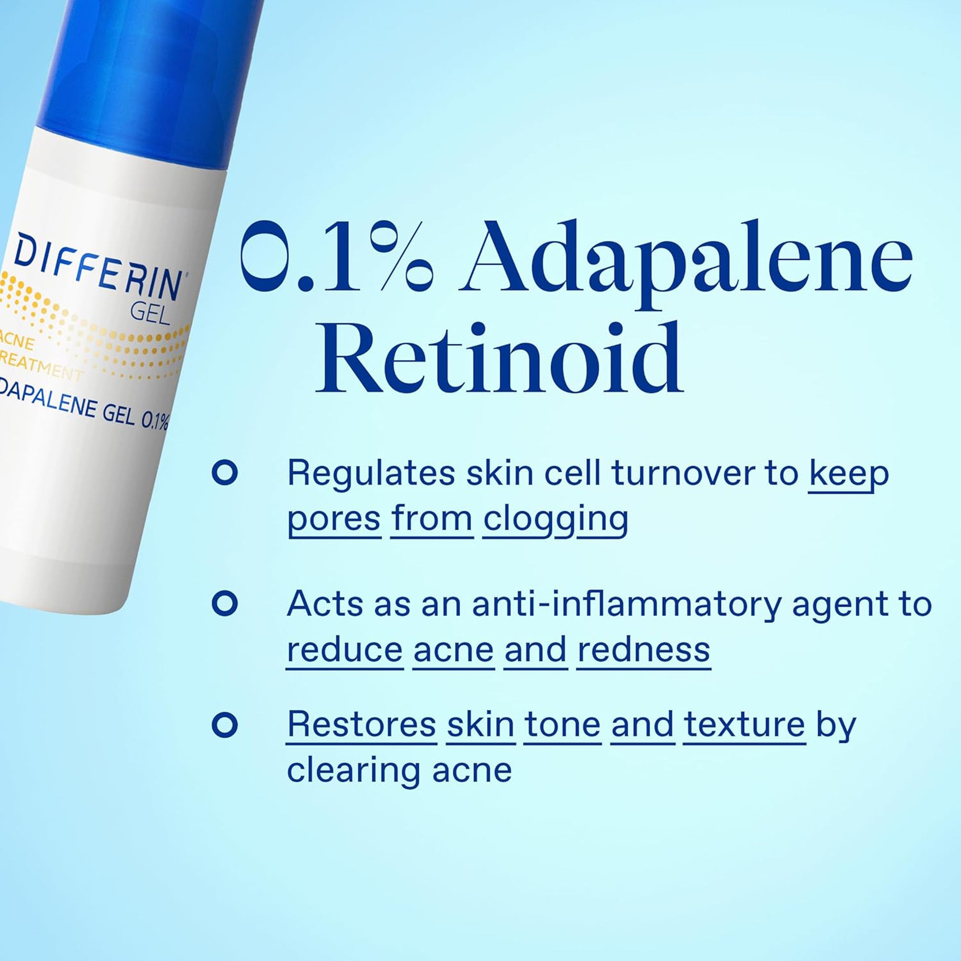 Differin Adapalene Gel 0.1% Acne Treatment