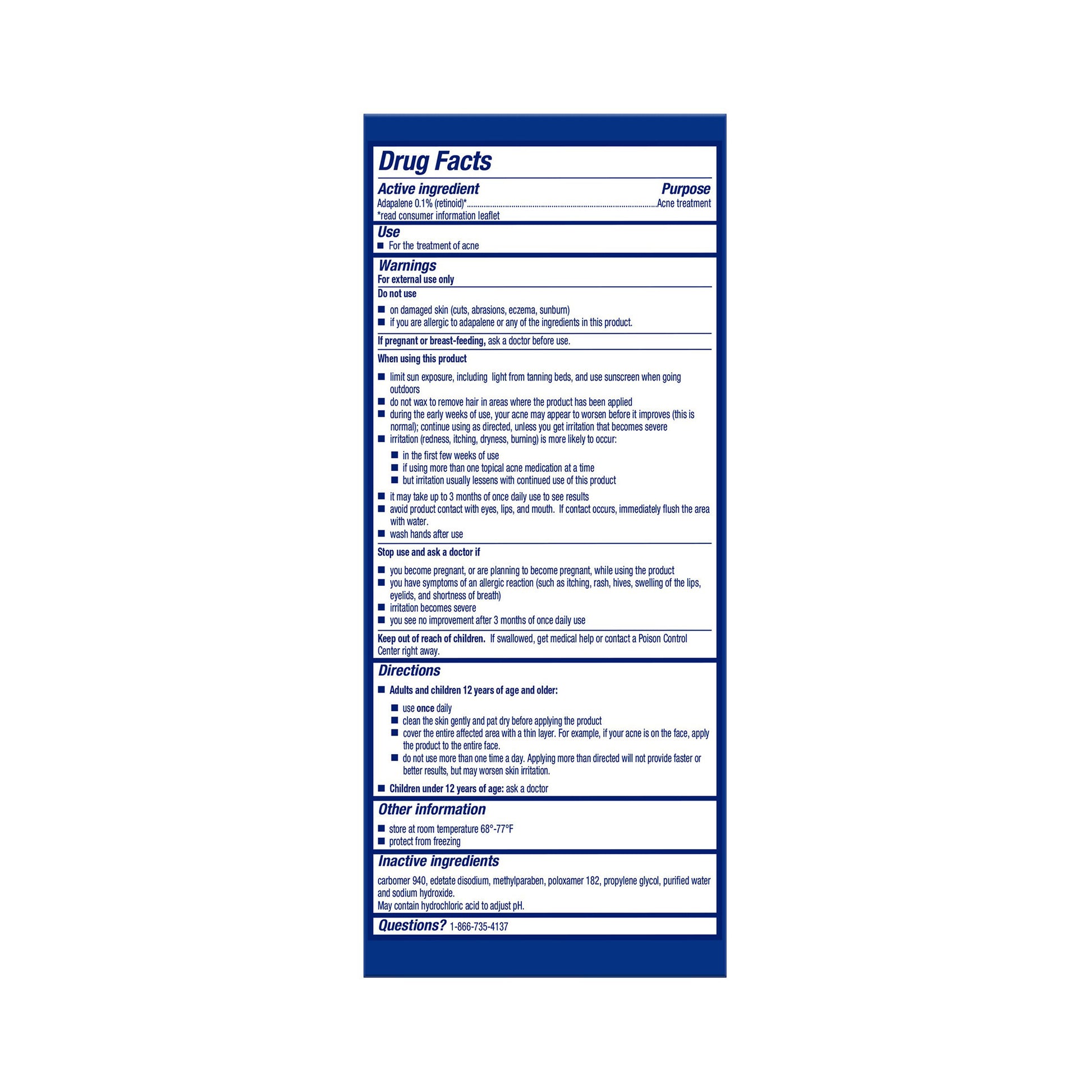 Differin Adapalene Gel 0.1% Acne Treatment
