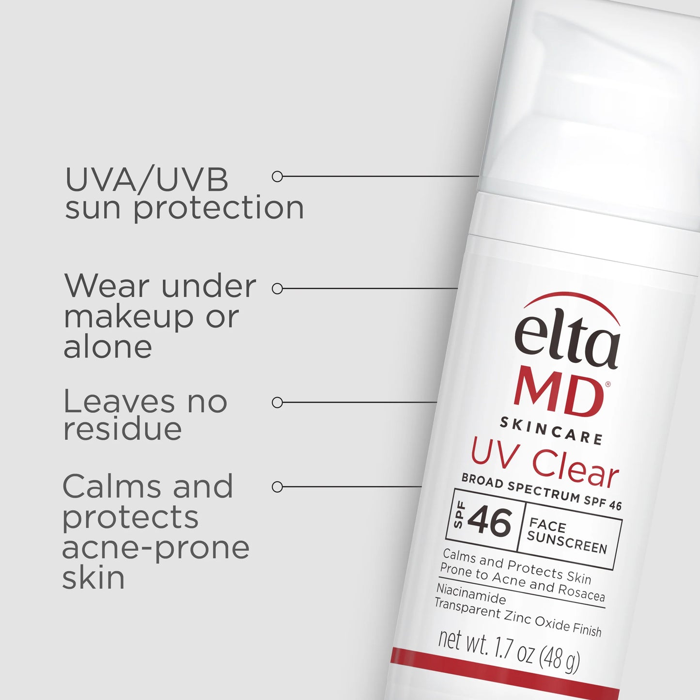 EltaMD UV Clear Broad-Spectrum SPF 46 Clear