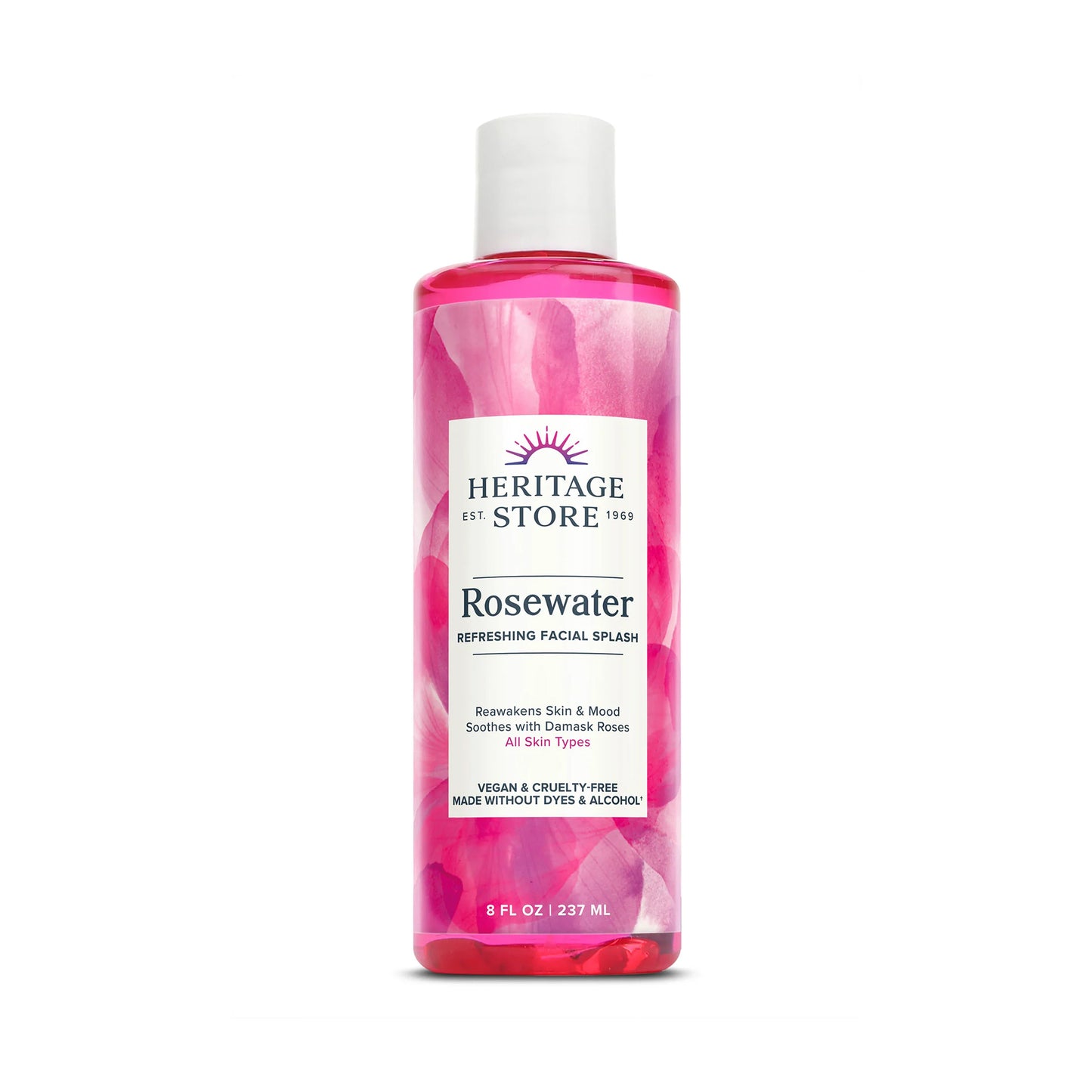 Heritage Store Rose Petals Rosewater Facial Toner Pour 237 mL