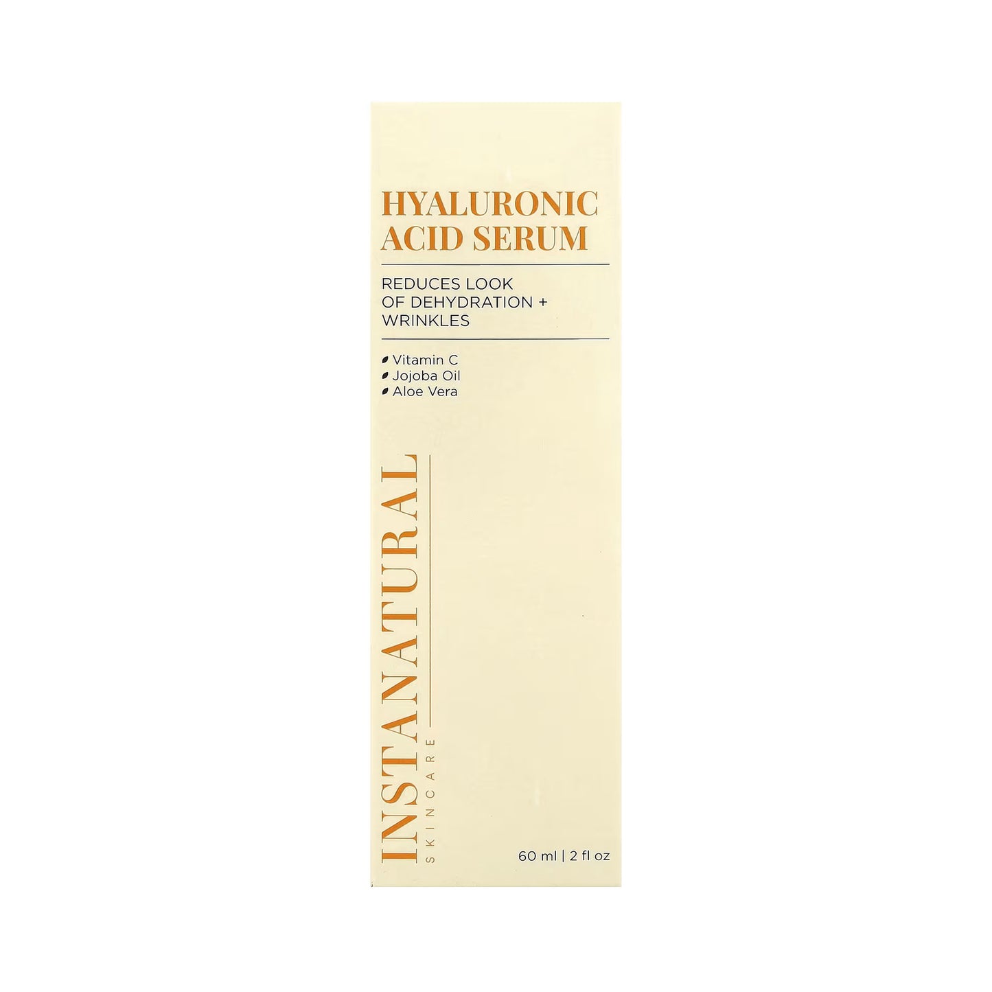 Hyaluronic acid serum packaging with branding on a white background