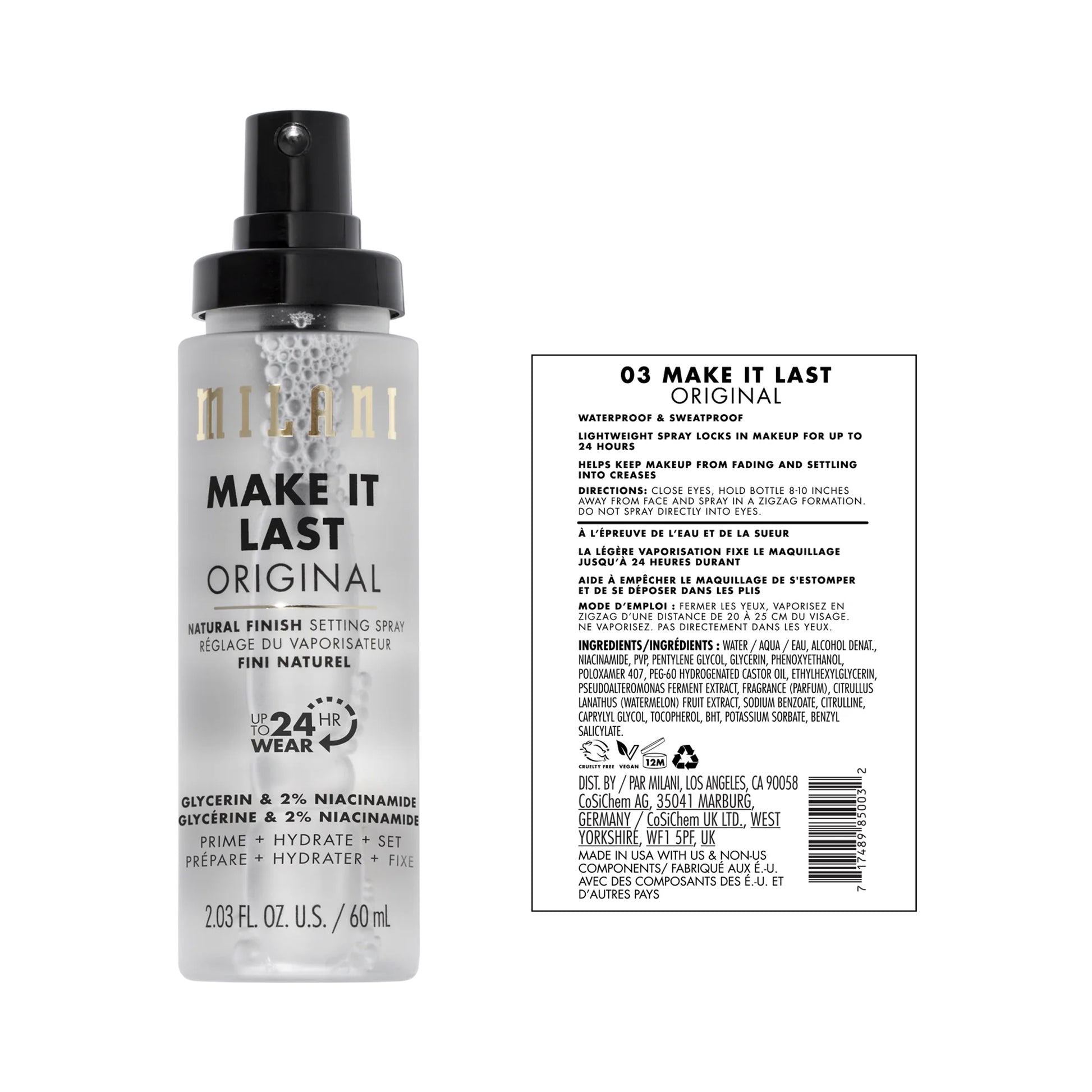 Milani Cosmetics Make It Last Natural Finish Setting Spray 60 mL