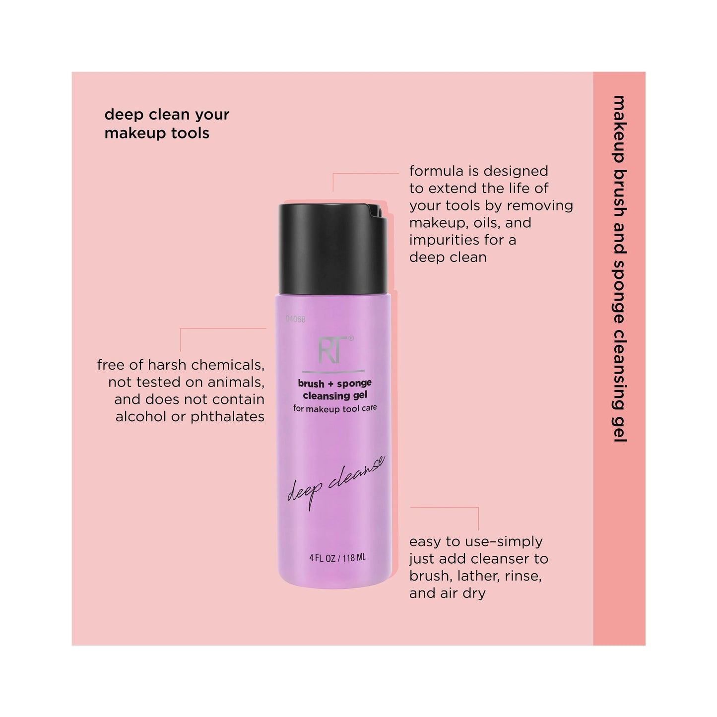 Real Techniques Makeup Brush and Blending Sponge Cleansing Gel 118 mL