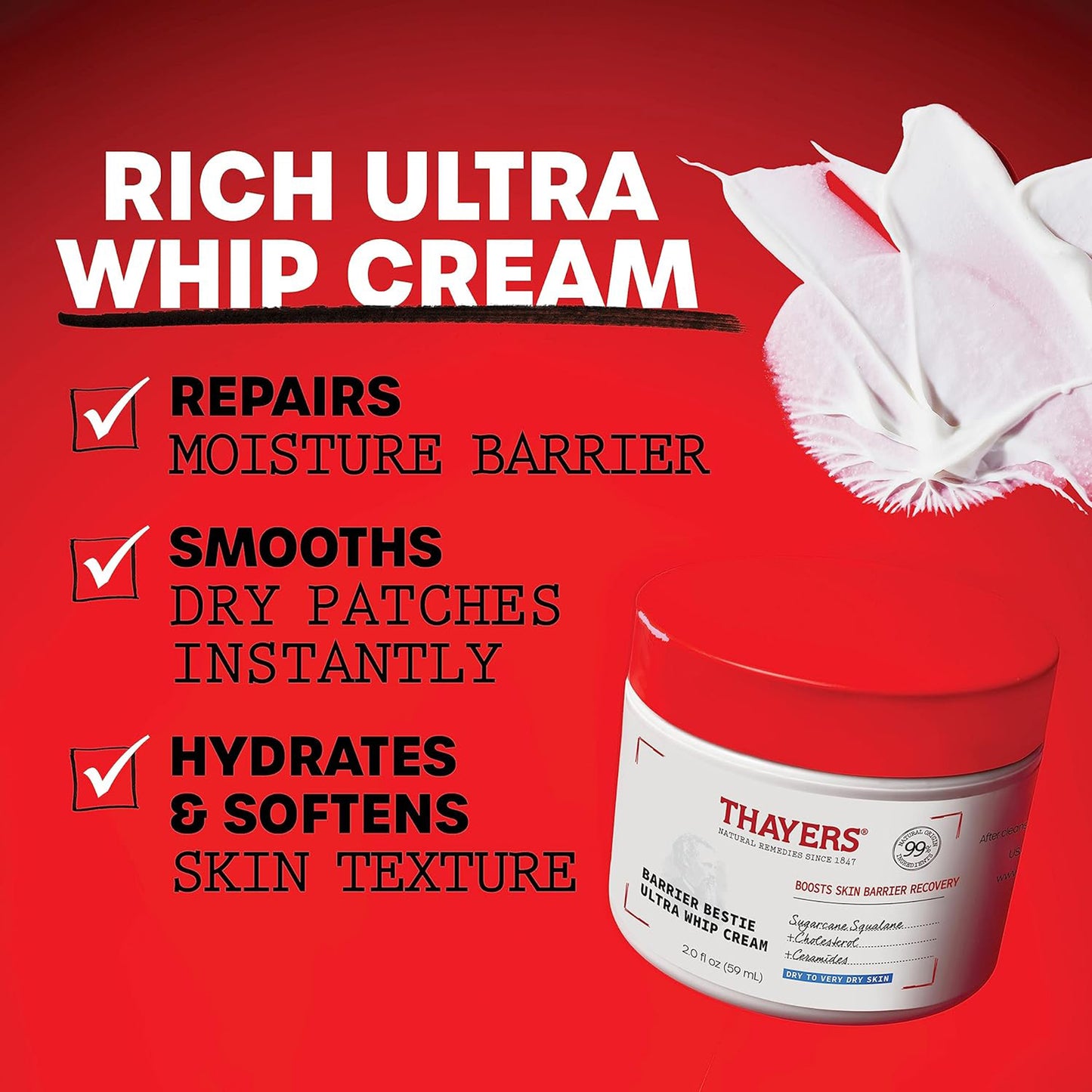 Thayers Barrier Bestie Ultra Whip Face Cream 59 mL