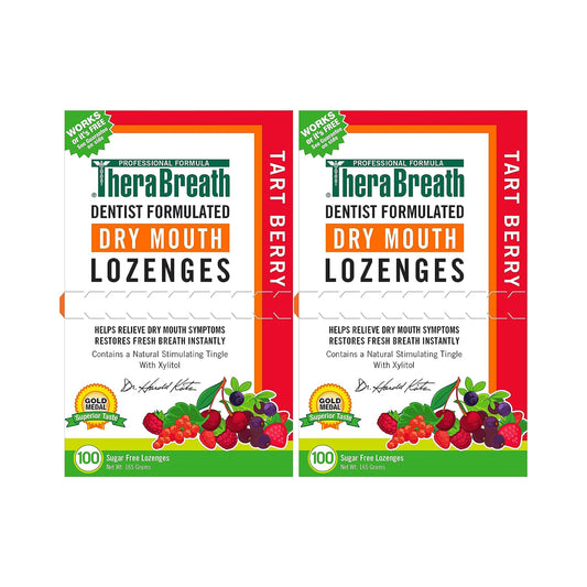 TheraBreath Dry Mouth Lozenges Tart Berry 100 Lozenges Pack Of 2