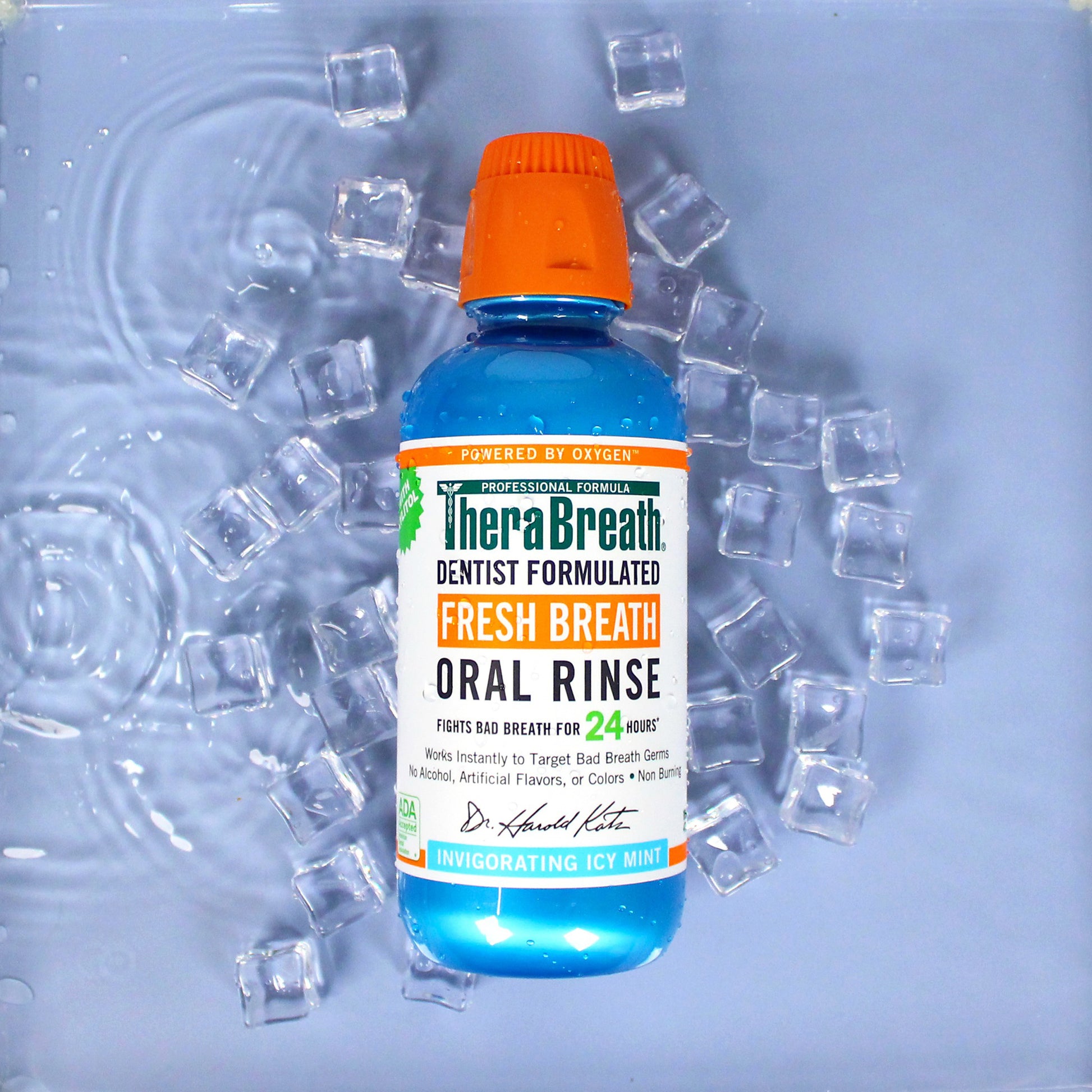 TheraBreath Oral Rinse Fresh Breath Icy Mint 473 mL