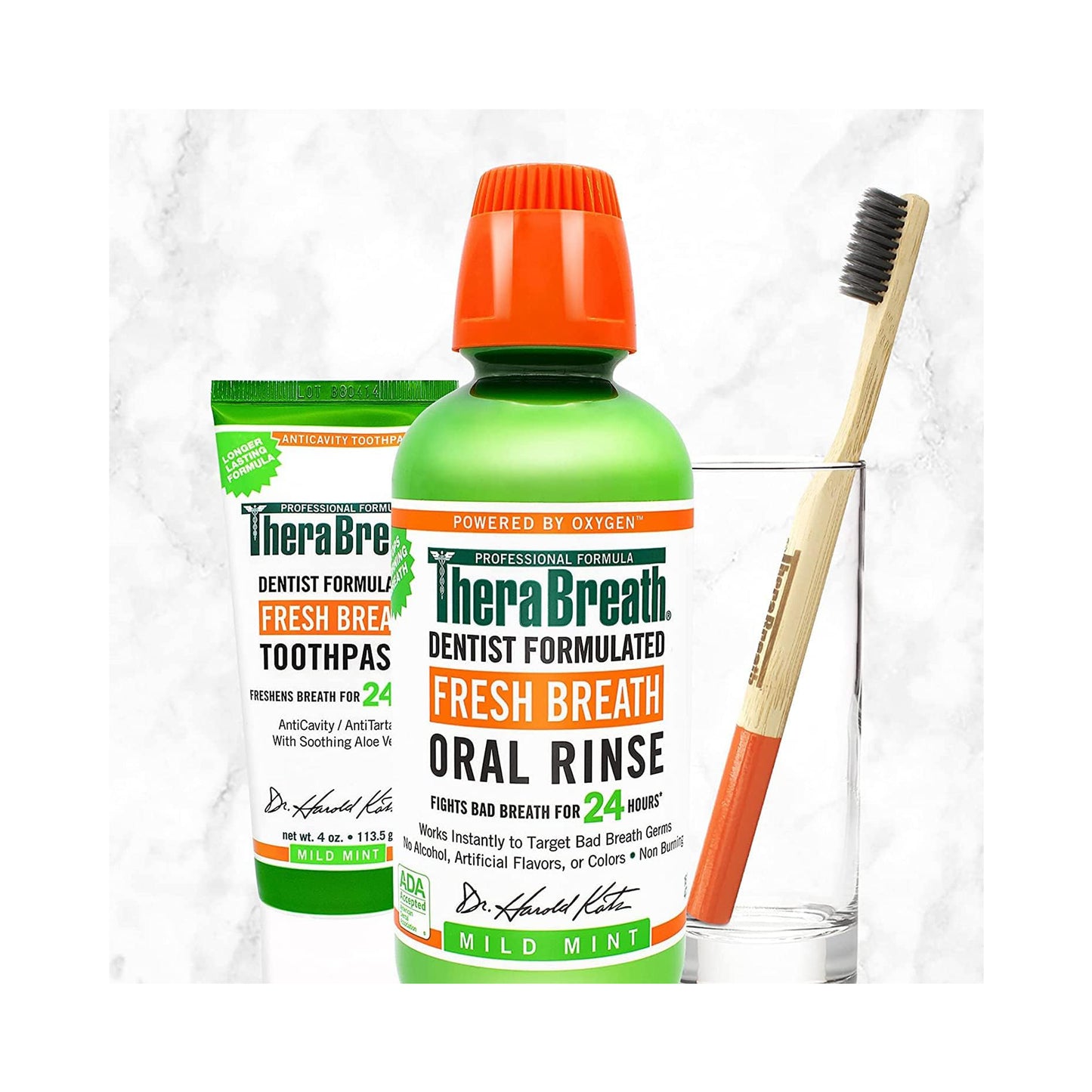 TheraBreath Oral Rinse Mild Mint 473 mL Pack of 2