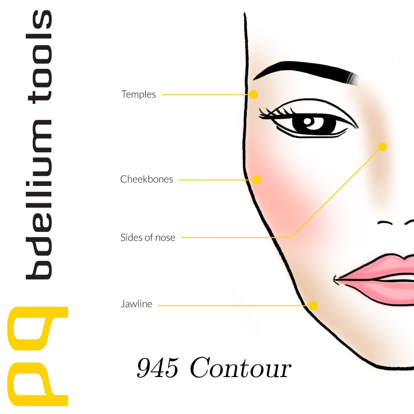 BDellium Tools Professional Antibacterial Makeup Brush Maestro Series Contour 945 Black Package