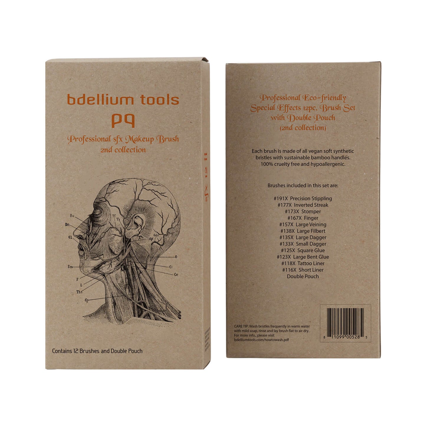 BDellium Tools SFX Brush Set 12 pc. with Double Pouch 2nd Collection Package