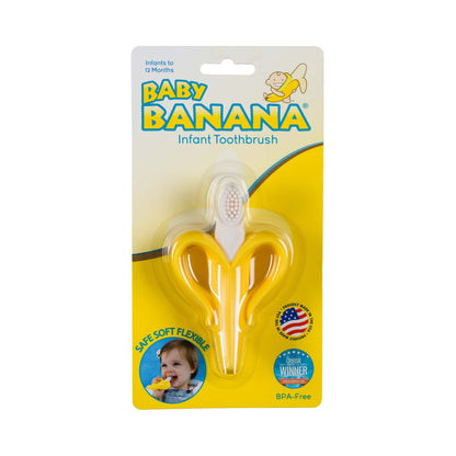 Baby Banana Teething Toothbrush for Infants Yellow Front