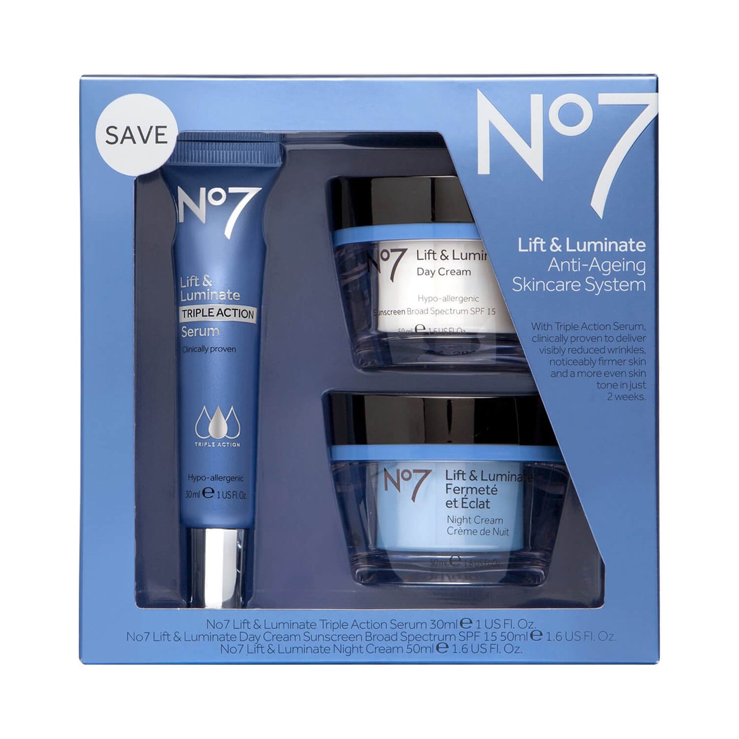 Boots No7 Lift Luminate Skincare System