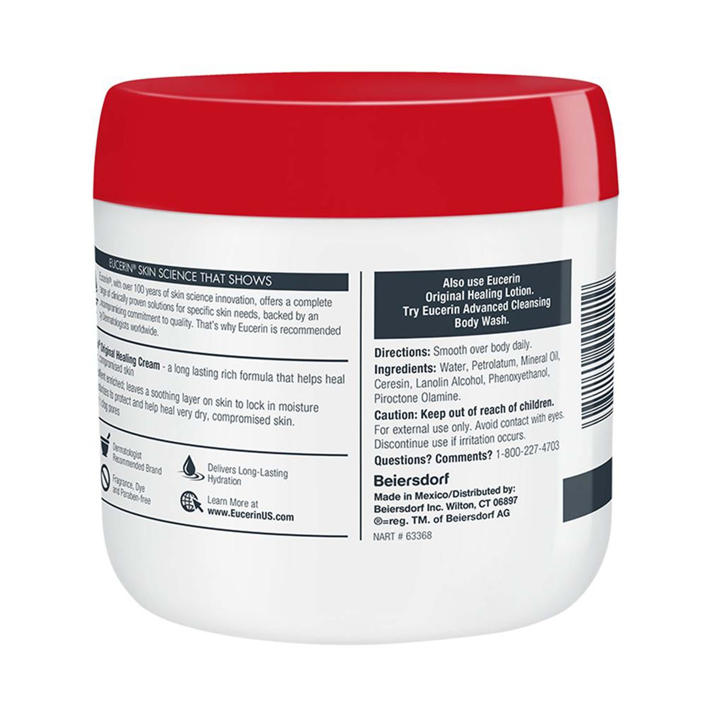 Eucerin Original Healing Cream For Extremely Dry Skin 454 g