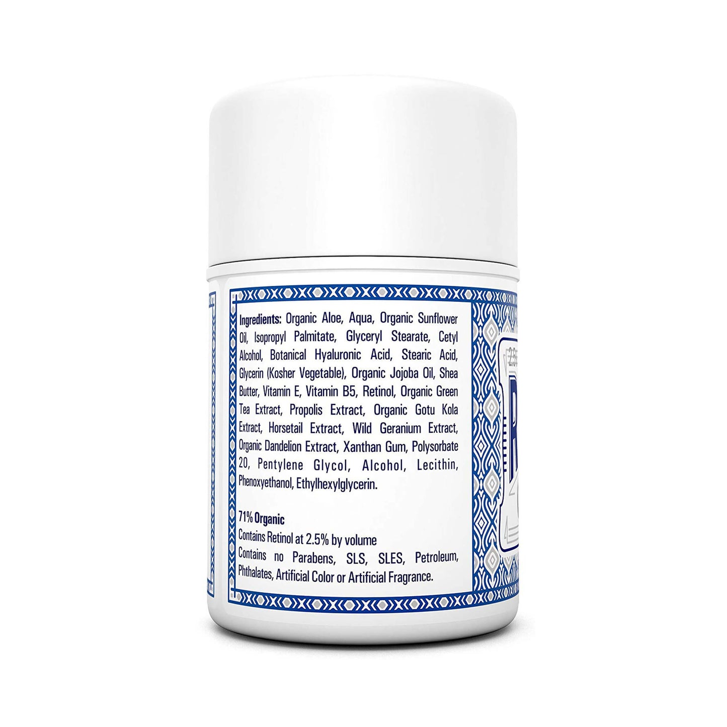 LilyAna Naturals Retinol Cream Moisturizer 48g Label Back