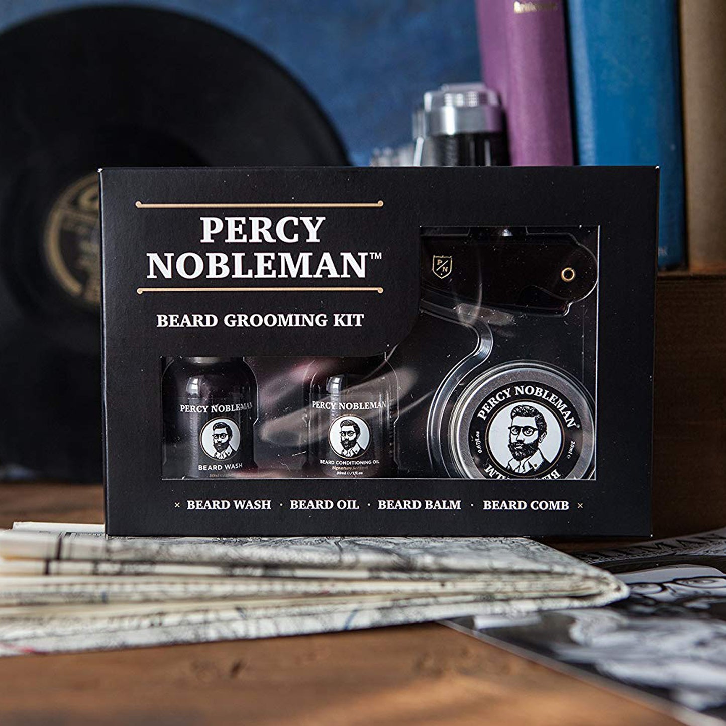 Percy Nobleman Beard Grooming Kit Lifestyle