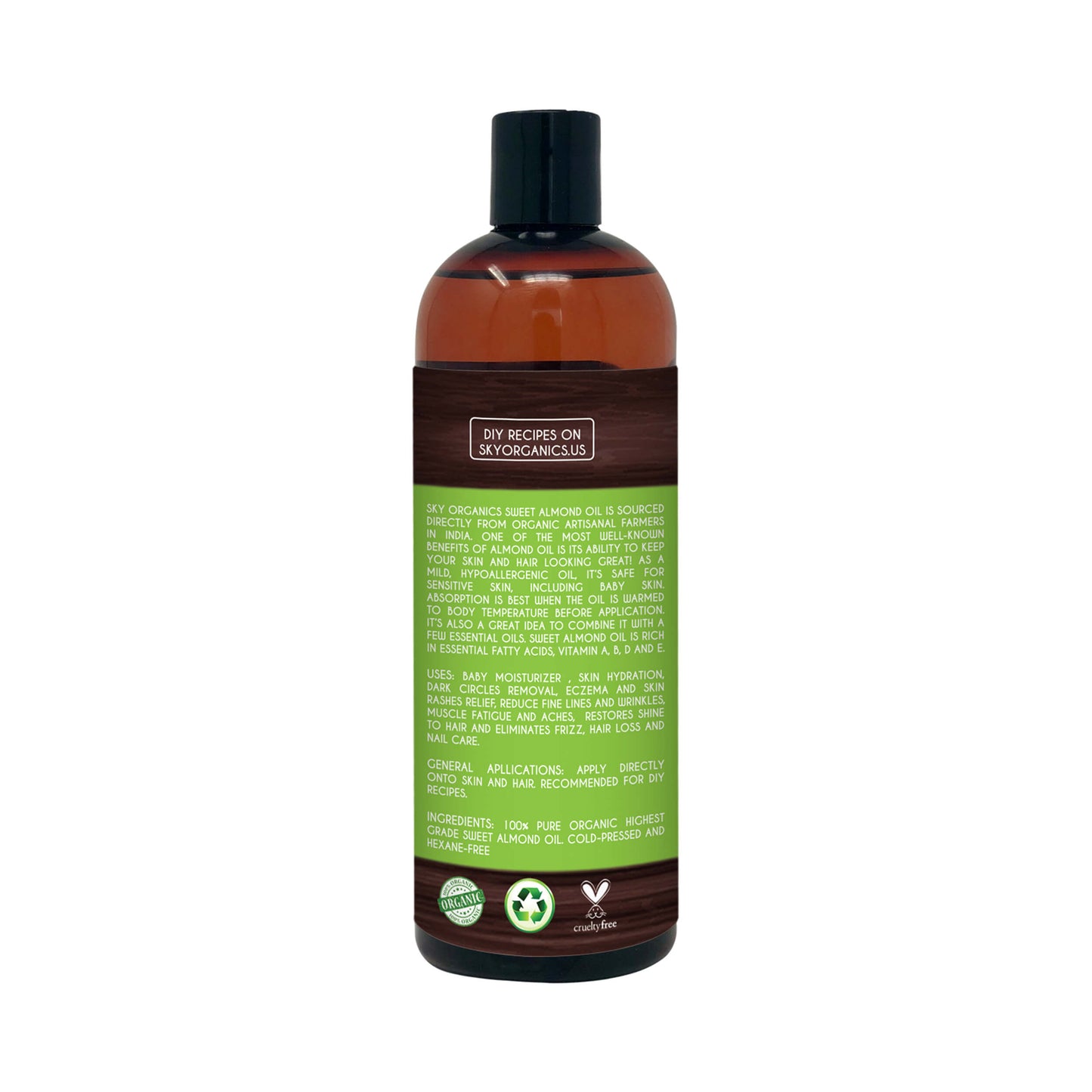 Sky Organics Sweet Almond Oil 473 mL