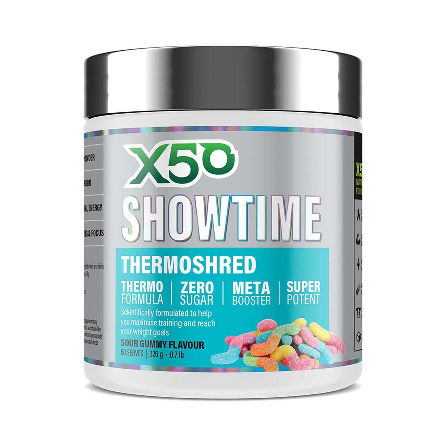 Tribeca Health X50 Showtime Thermoshred Fat Burner Sour Gummy 60 Serve 326g