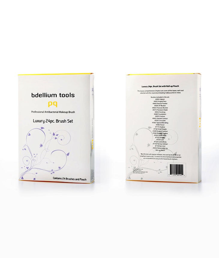 BDellium Tools Studio Luxury 24pc. Brush Set with Roll-up Pouch Package