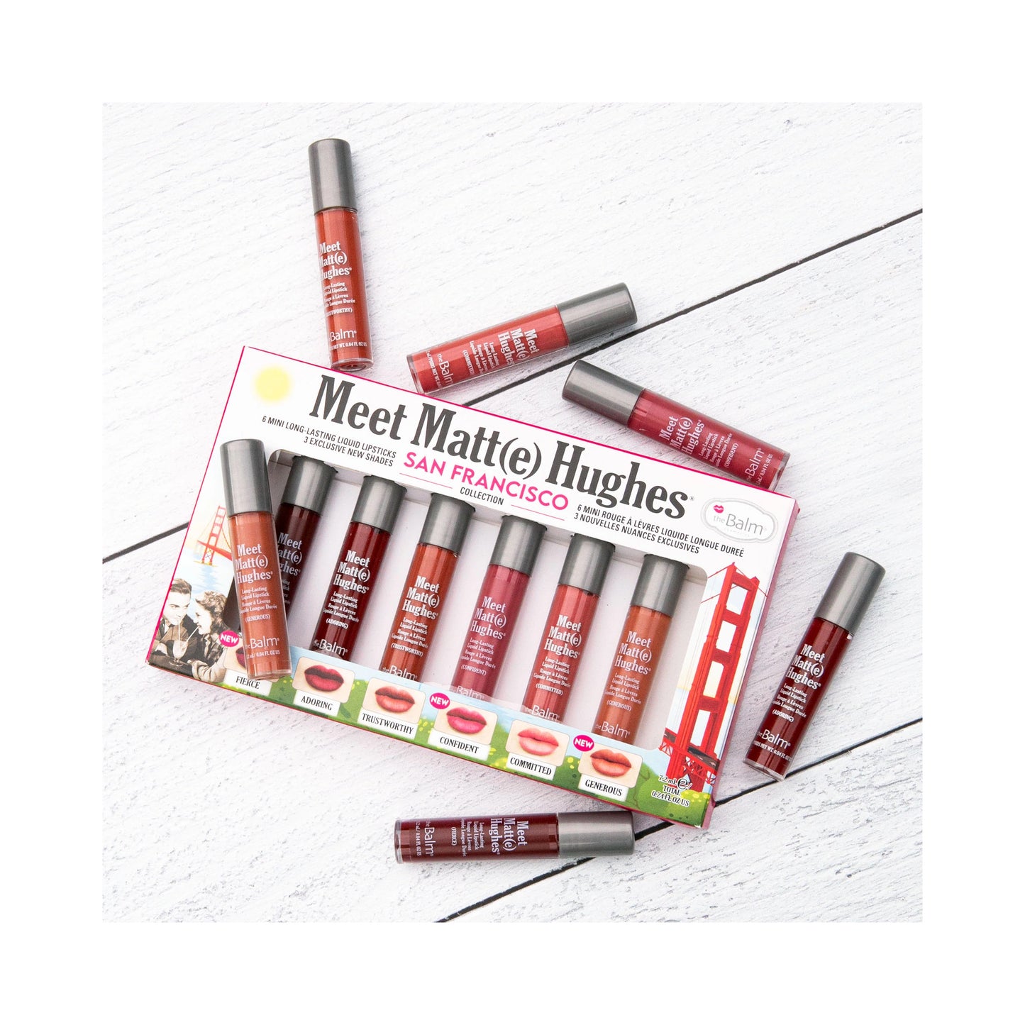 theBalm Meet Matte Hughes San Francisco - Set of 6 Mini Long-Lasting Liquid Lipsticks