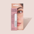 1000 Hour lash and brow growth serum packaging with a close-up of an eye.