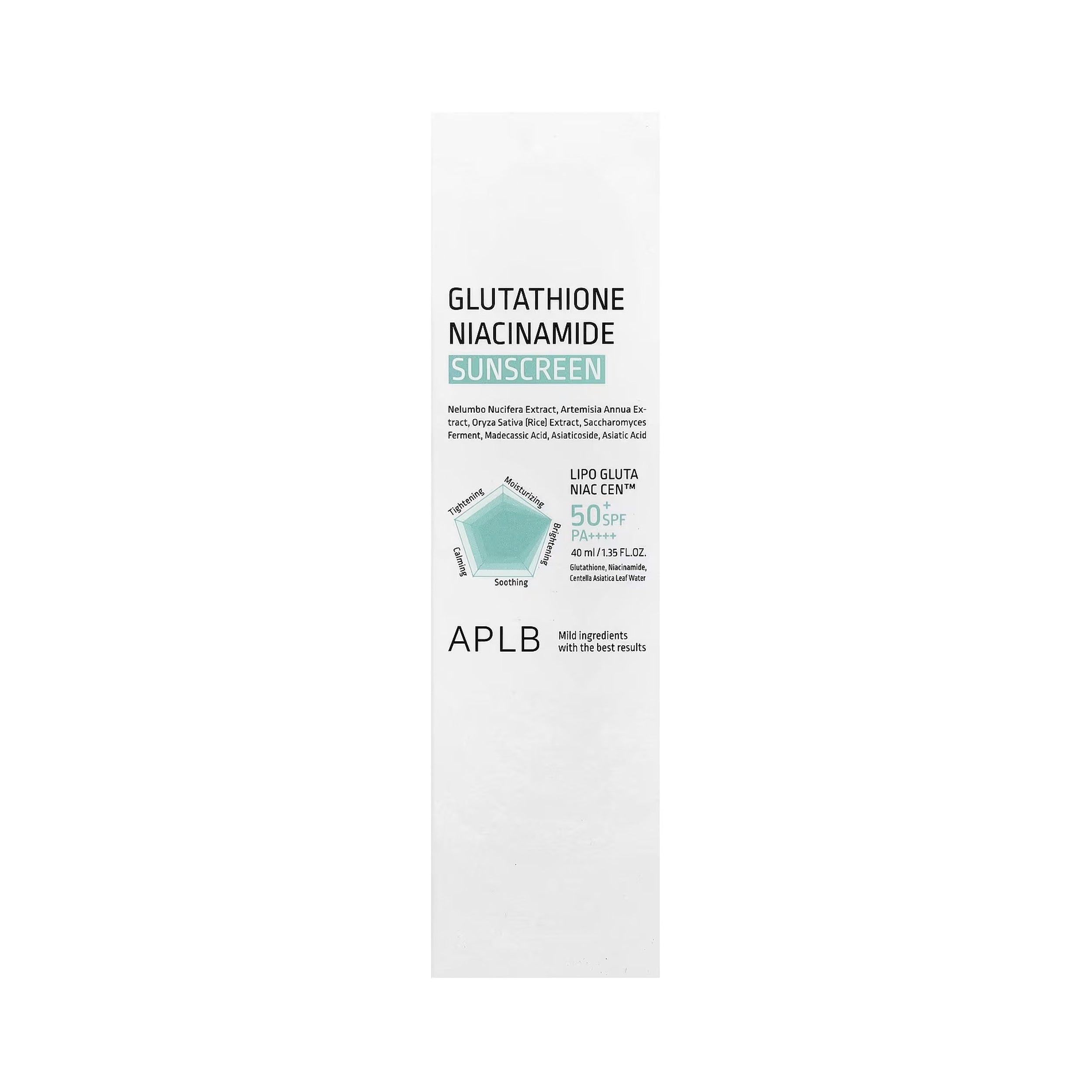 aplb - glutathione niacinamide sunscreen sfp50 pa - 40ml and long I've been using the @aplb.global