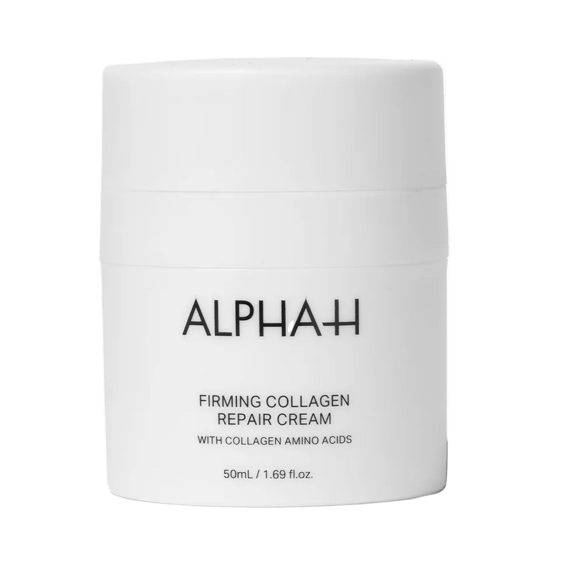 Alpha-H firming collagen repair cream jar on a white background