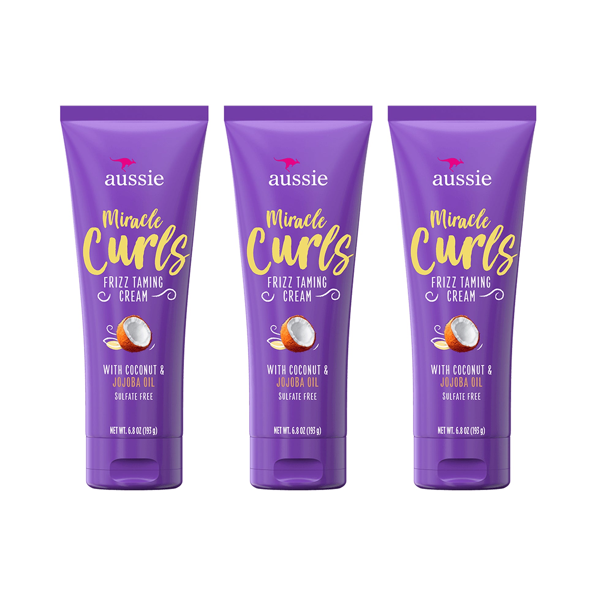 Aussie Hair Miracle Curls Frizz Taming Curl Cream Triple Pack