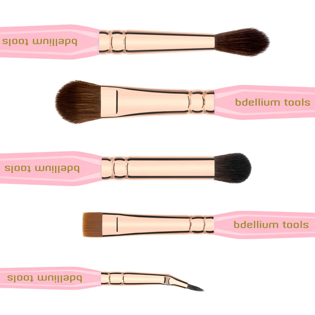 Set of bdellium tools makeup brushes on a white background