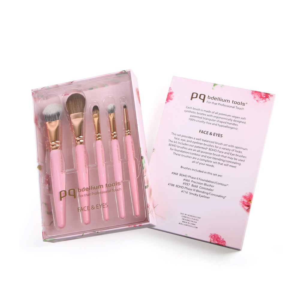 BDellium Tools Pink Golden Triangle Face Eyes Set