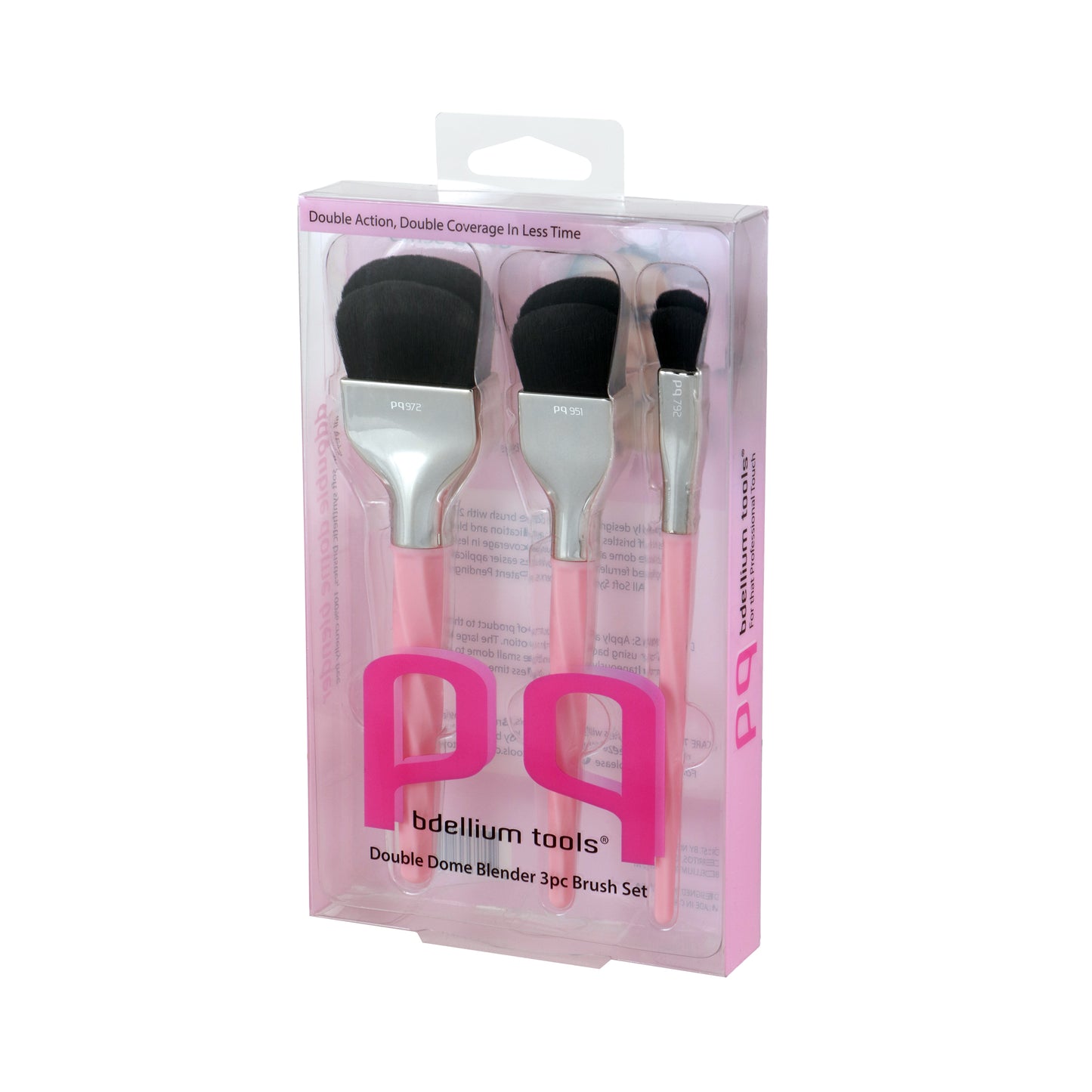 BDellium Tools Professional Makeup Brush Double Dome Blender 3pc Brush Set