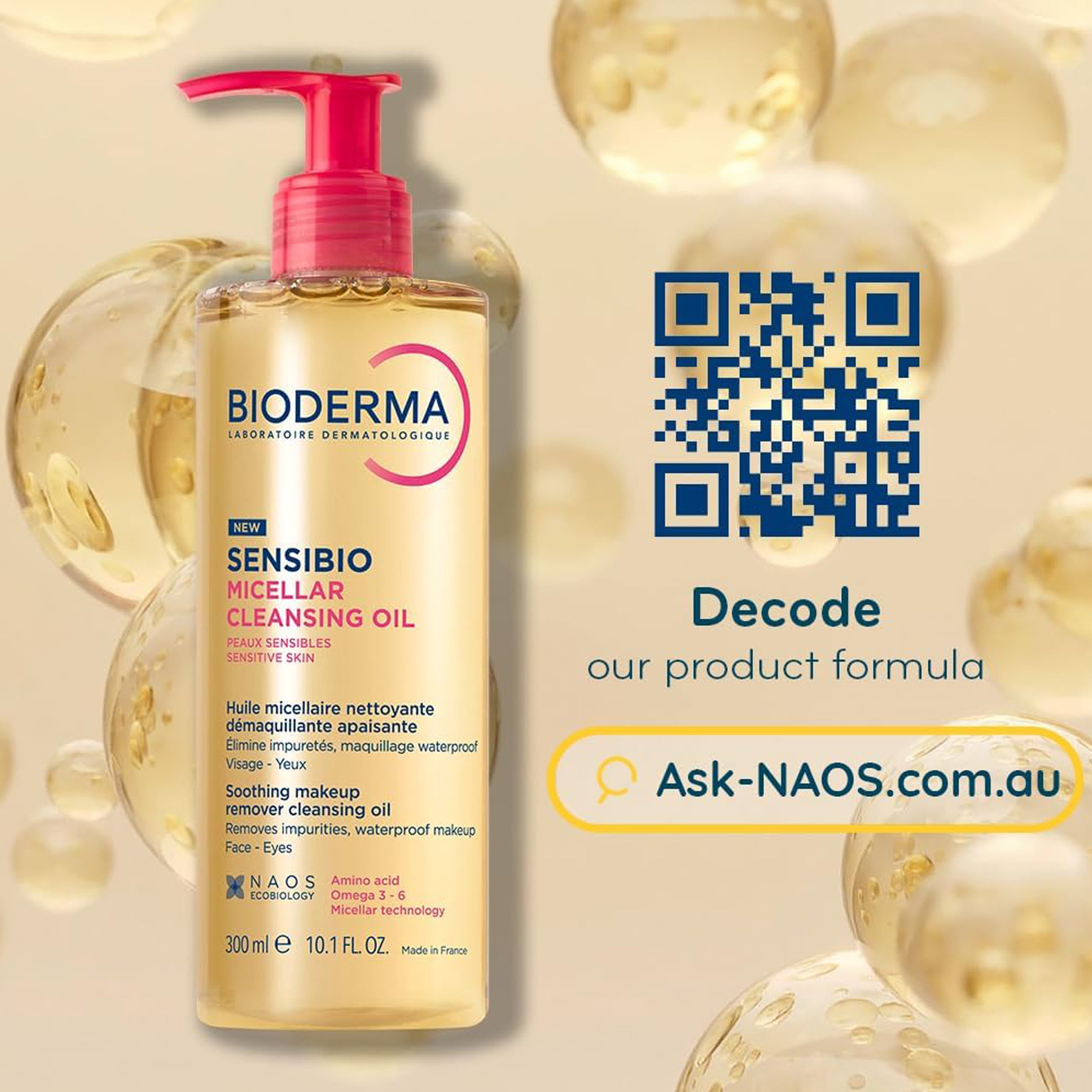 Bioderma Sensibio Micellar Cleansing Oil 300 mL
