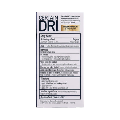 Certain Dri - Prescription Strength Clinical Roll-On Antiperspirant