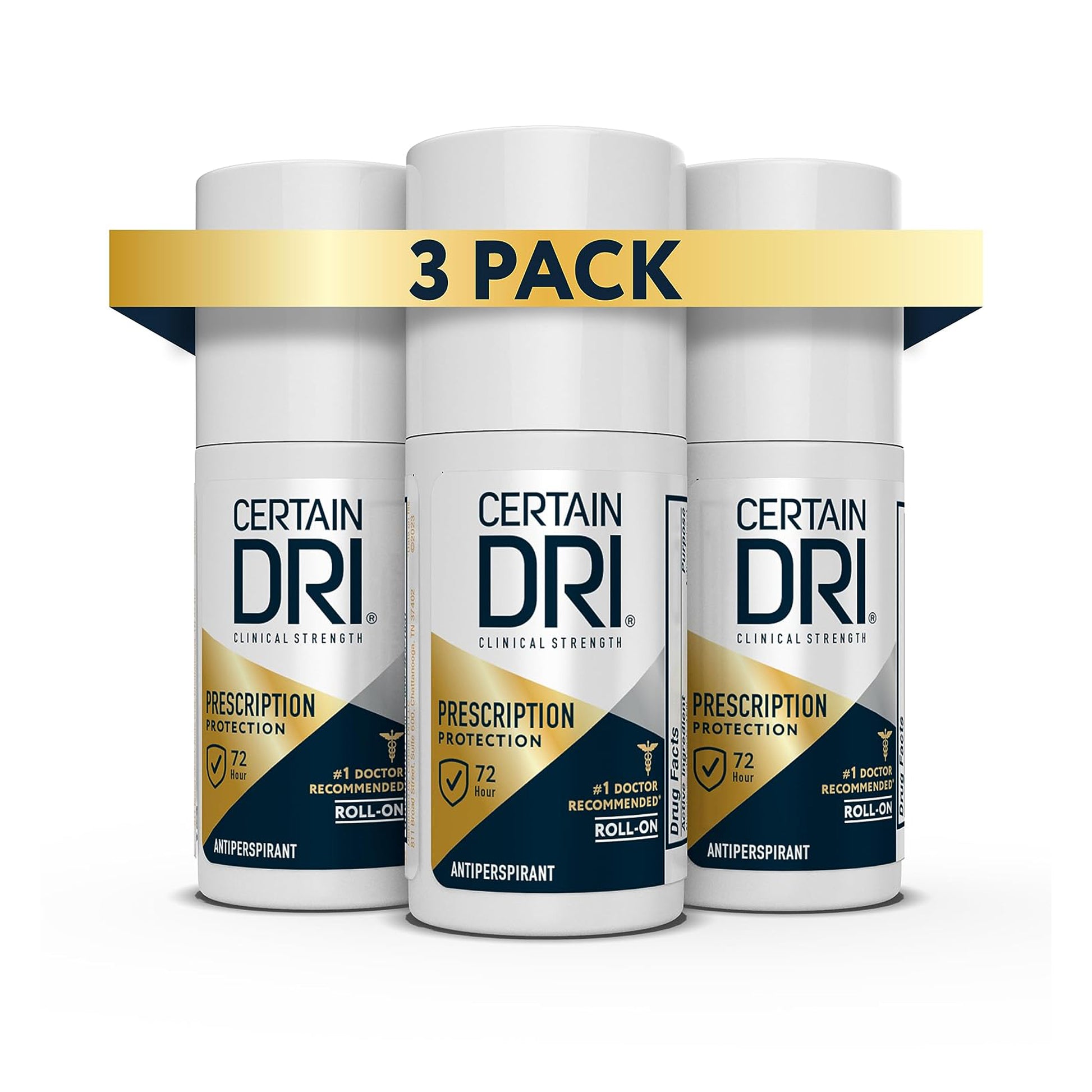 Certain Dri - Prescription Strength Clinical Roll-On Antiperspirant 3 Pack