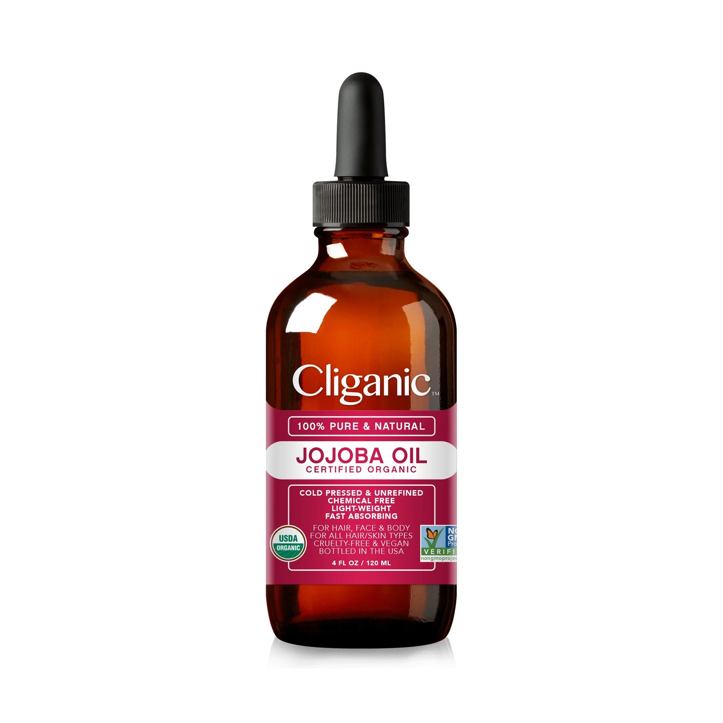 Cliganic 100% Pure Natural Organic Jojoba Oil 120 mL