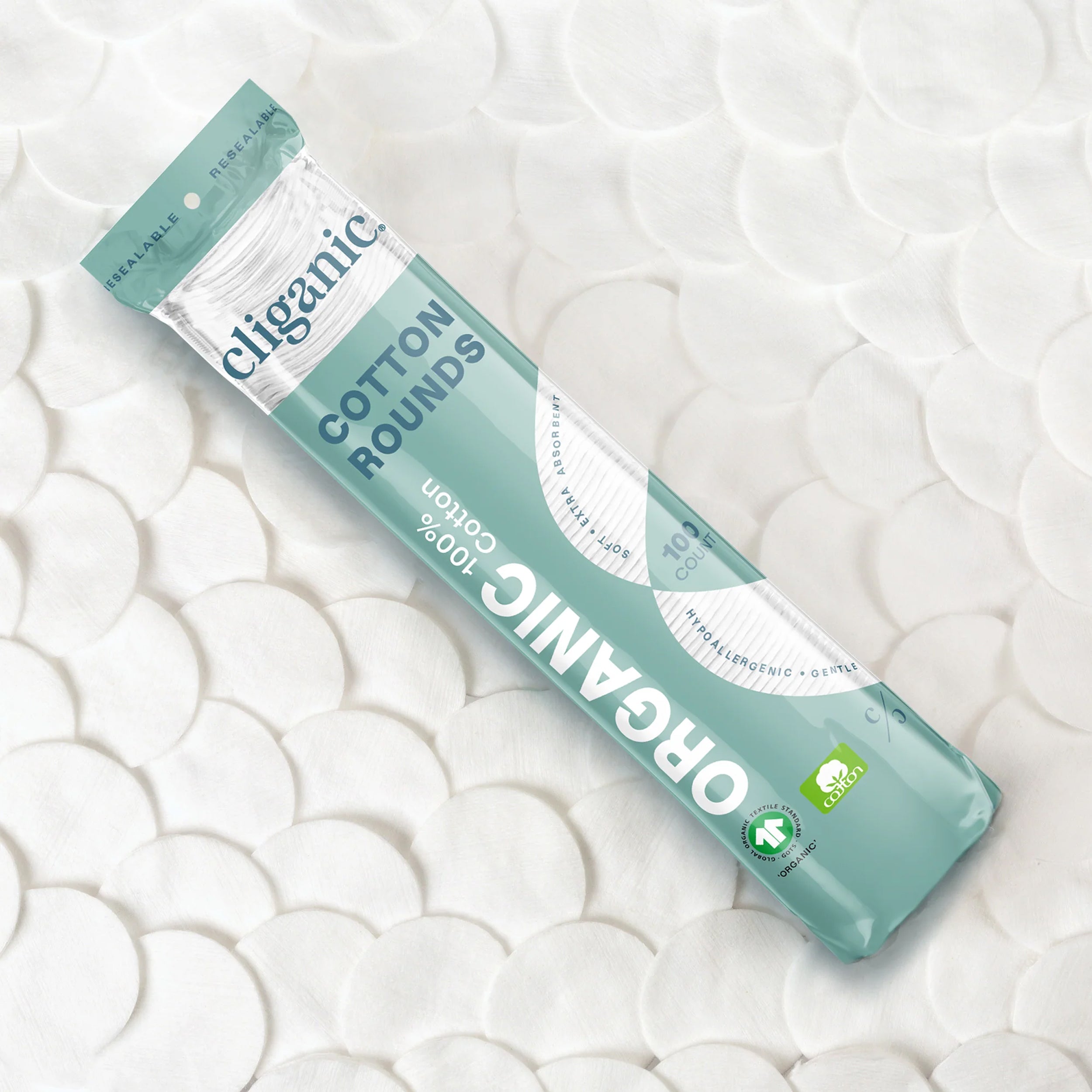 Cliganic Organic Cotton Rounds 100 Count