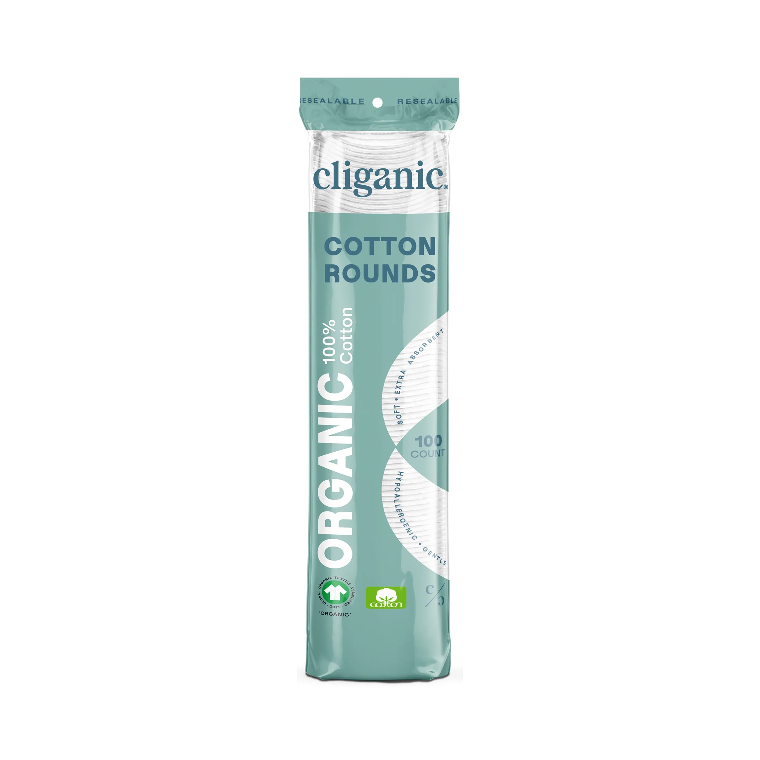 Cliganic Organic Cotton Rounds 100 Count