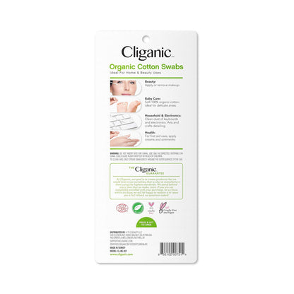 Cliganic Organic Cotton Swabs 500 Paper Sticks