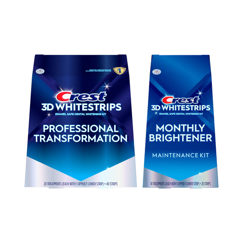 Crest 3D Whitestrips Enamel Safe Dental Whitening Kit 20 Treatments Bonus Maintenance Kit
