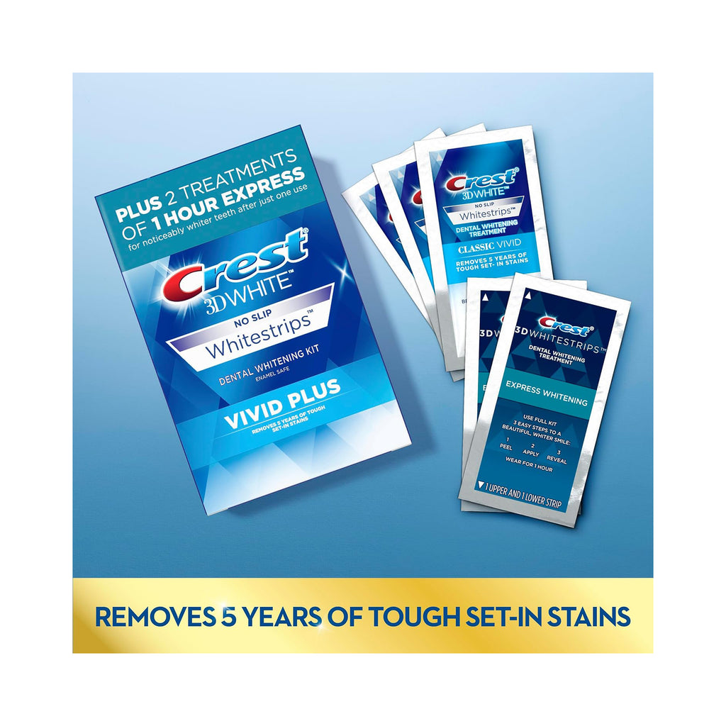 Crest 3D Whitestrips - Vivid Plus Teeth Whitening Strip Kit 24 Count