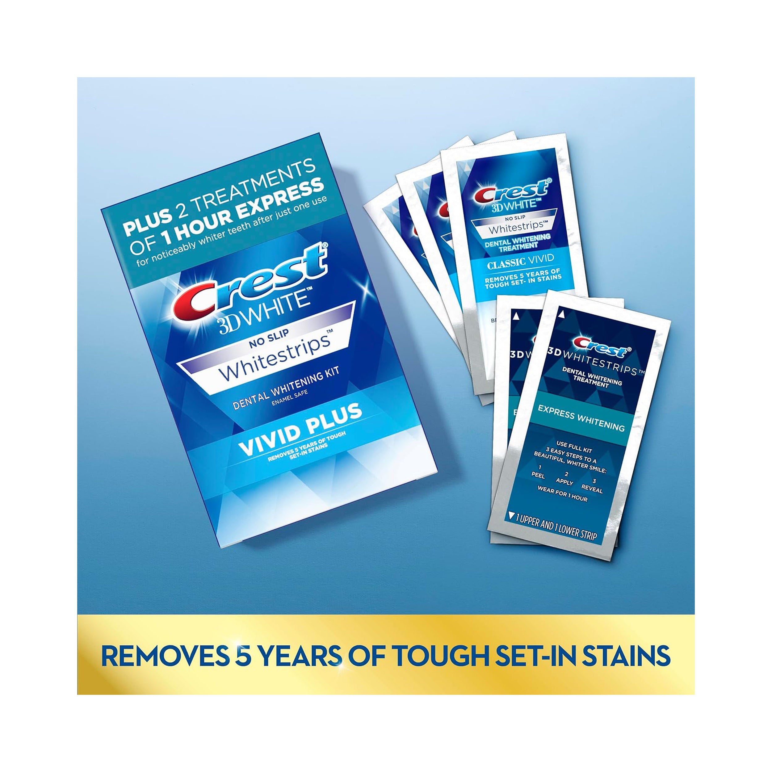 Crest 3D Whitestrips - Vivid Plus Teeth Whitening Strip Kit 24 Count