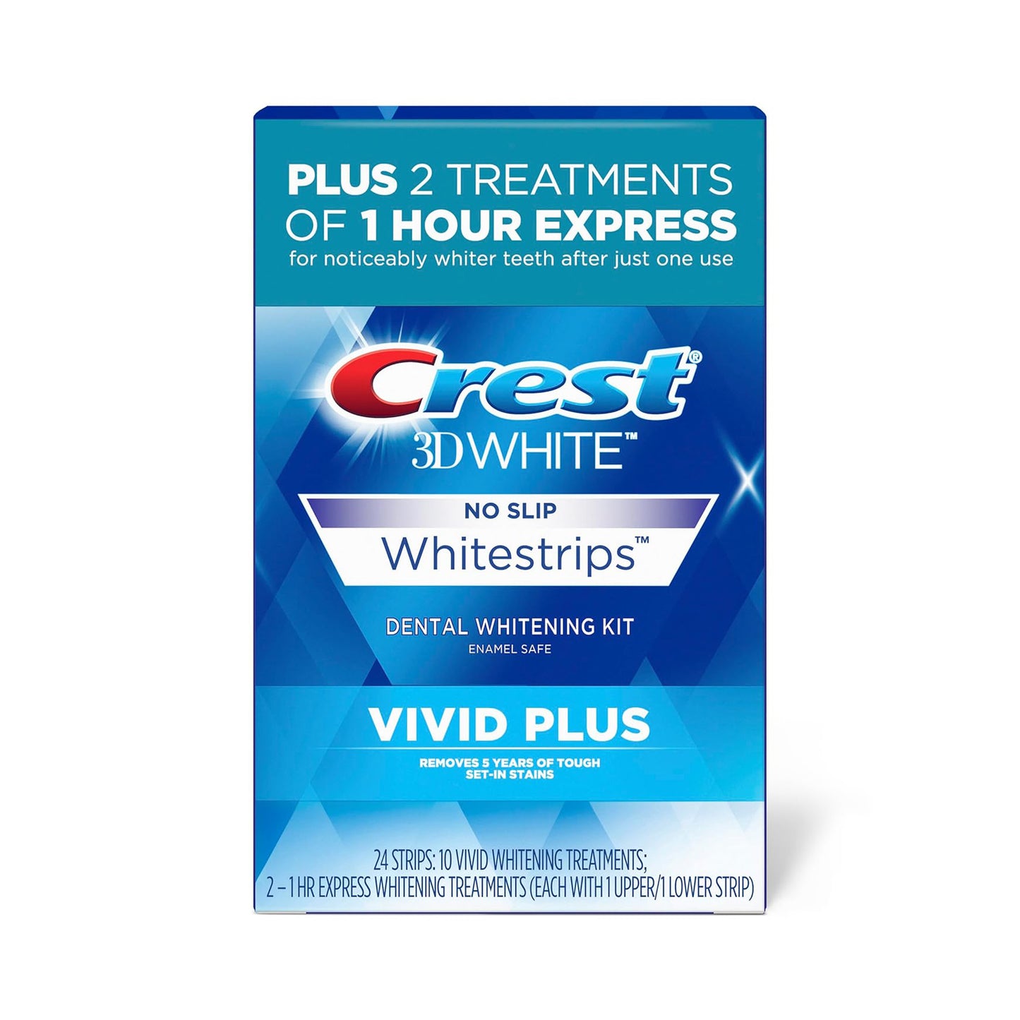 Crest 3D Whitestrips - Vivid Plus Teeth Whitening Strip Kit 24 Count