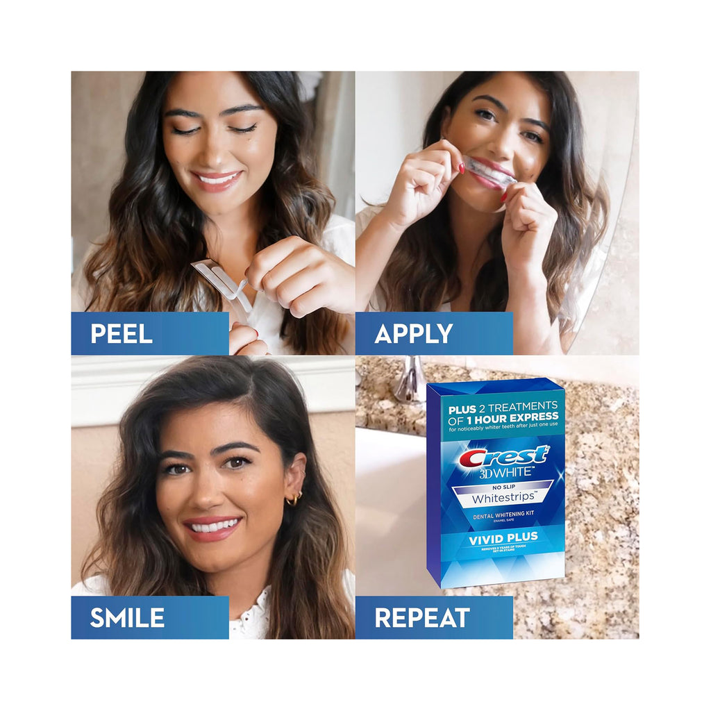 Crest 3D Whitestrips - Vivid Plus Teeth Whitening Strip Kit 24 Count