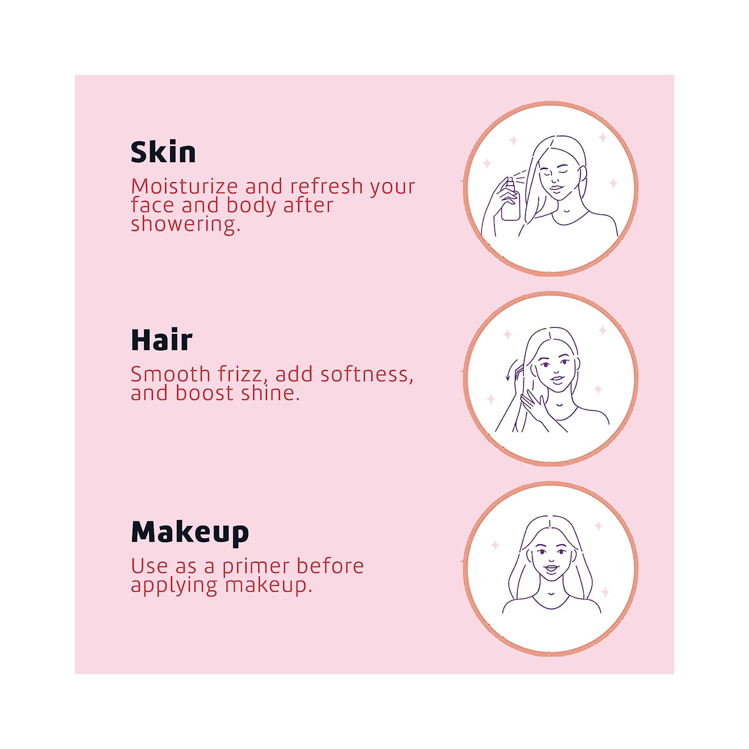 De La Cruz Glycerin Rose Water Skin Hair Moisturizer 236 mL