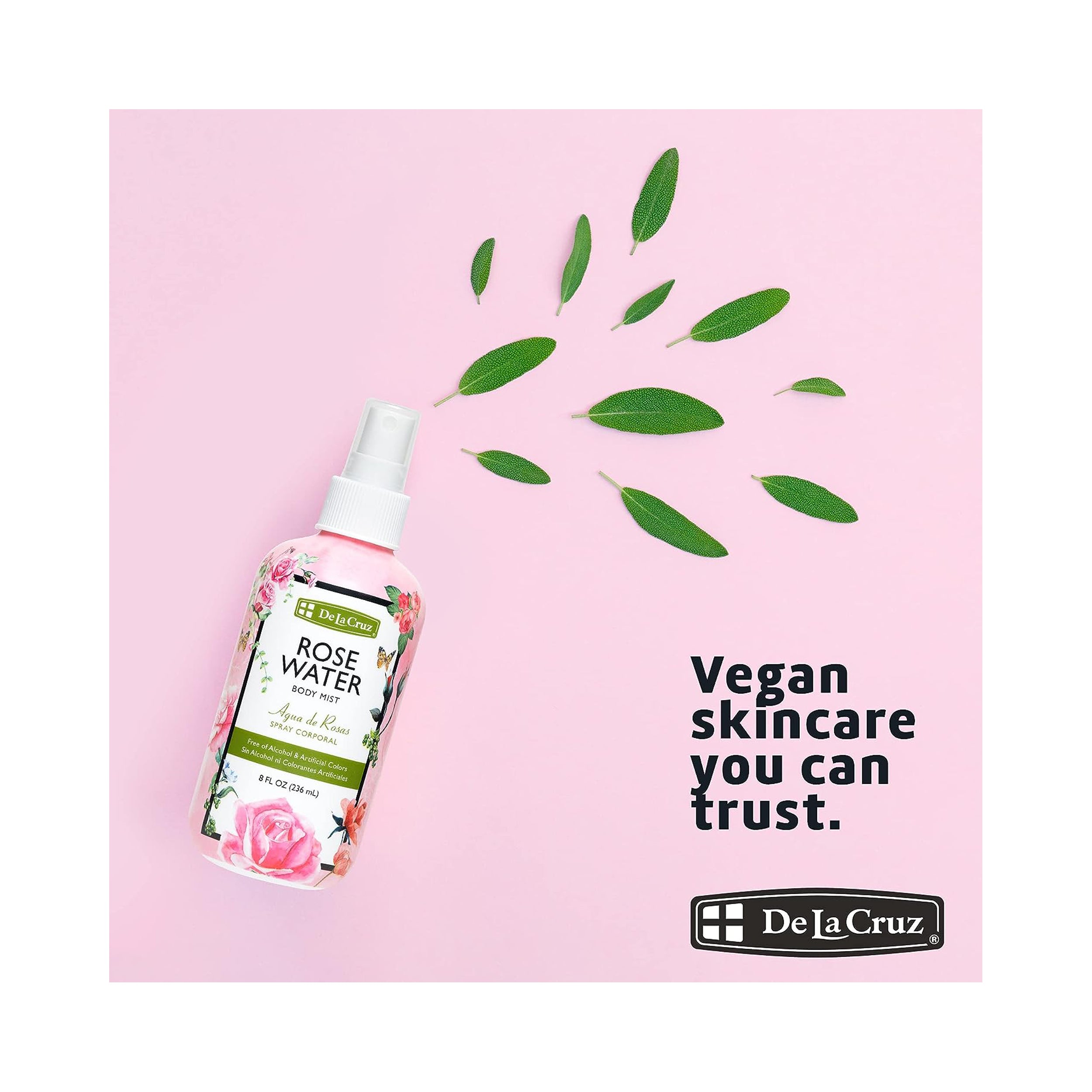 De La Cruz Rose Water Body Mist 236 mL