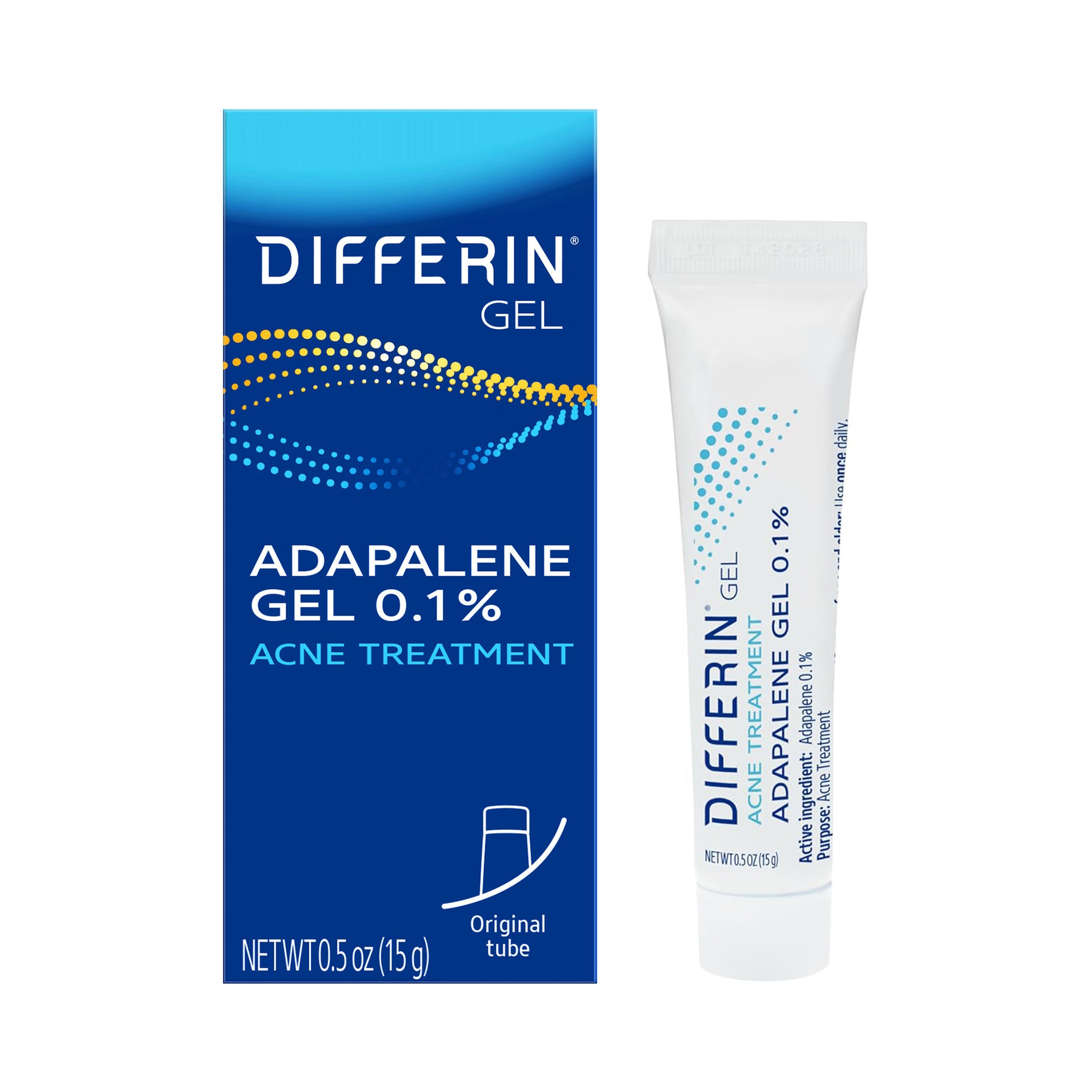 Differin Adapalene Gel 0.1% Acne Treatment Tube