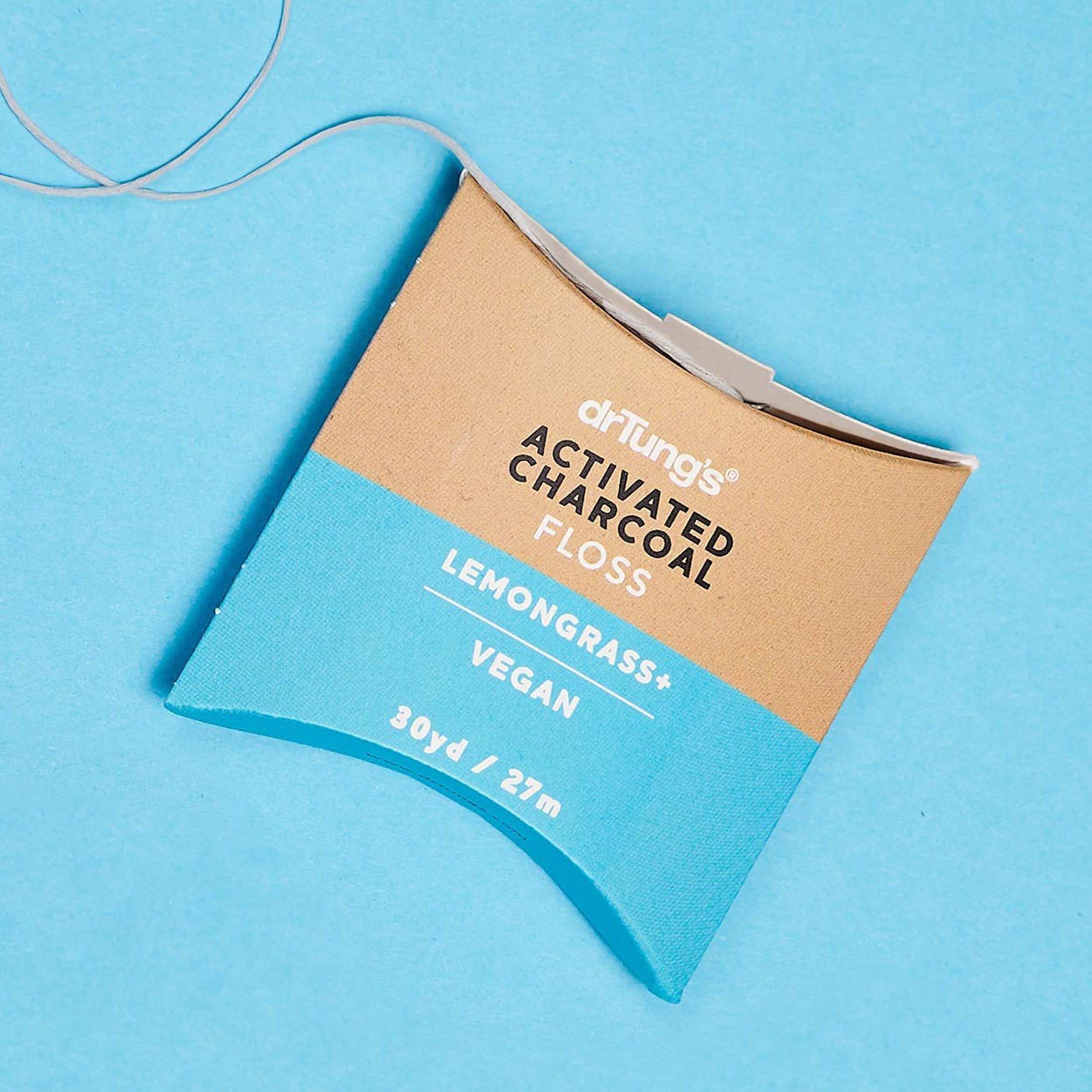 Dr Tung's Smart Vegan Dental Floss Charcoal & Lemongrass 27m