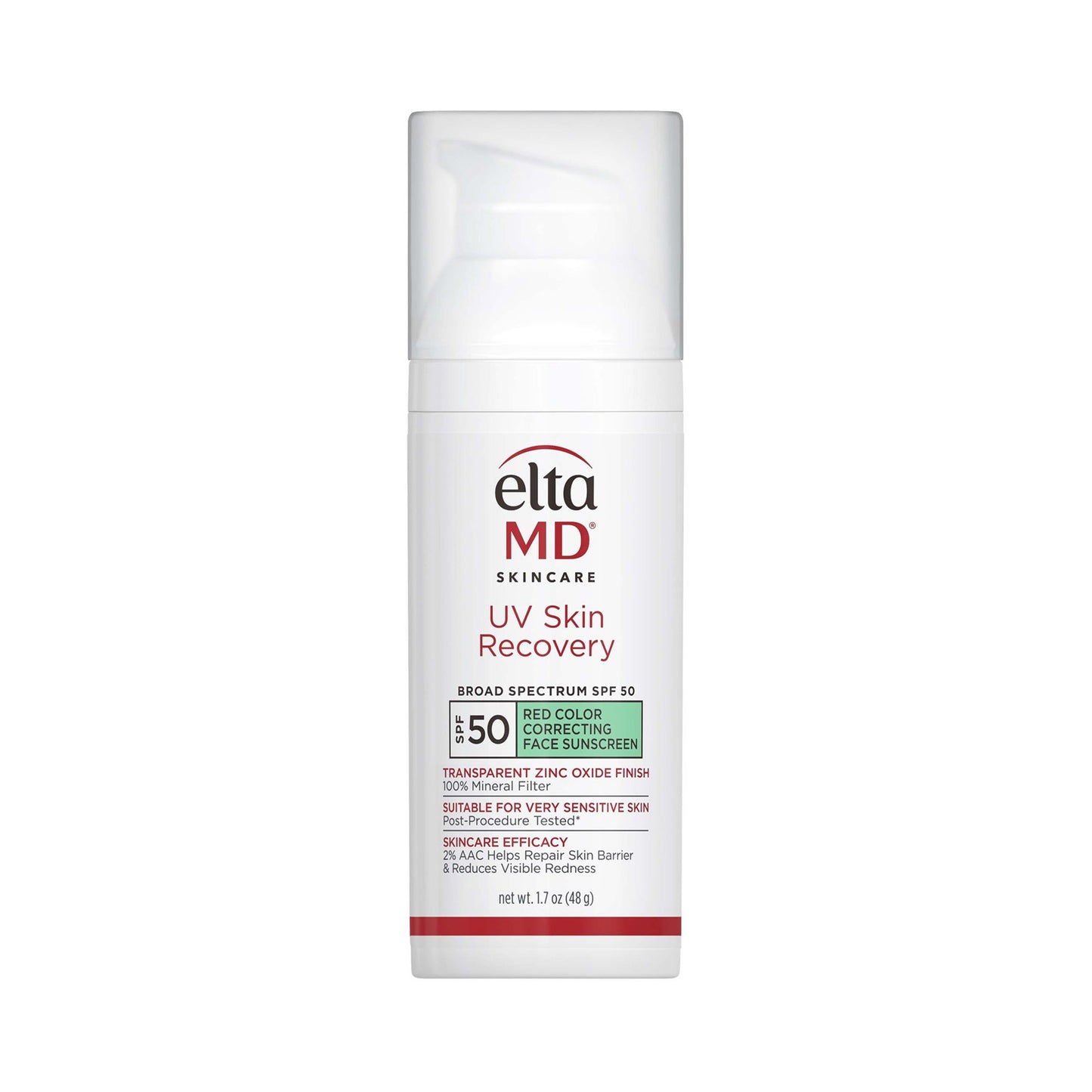EltaMD UV Skin Recovery Red Color Correcting Green Tint Broad Spectrum SPF 50 Tinted