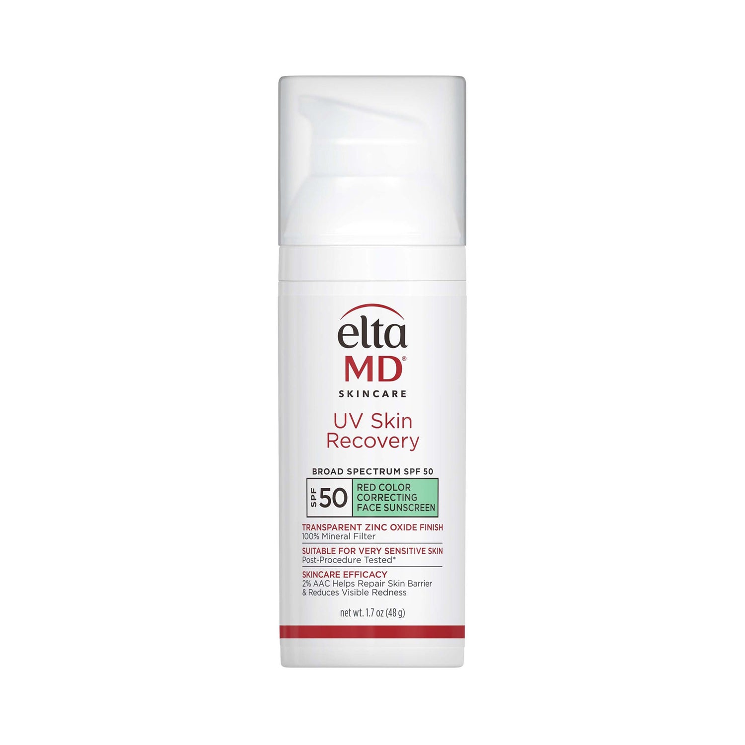 EltaMD UV Skin Recovery Red Color Correcting Green Tint Broad Spectrum SPF 50 Tinted