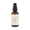 Hyaluronic acid serum bottle with black cap on a white background