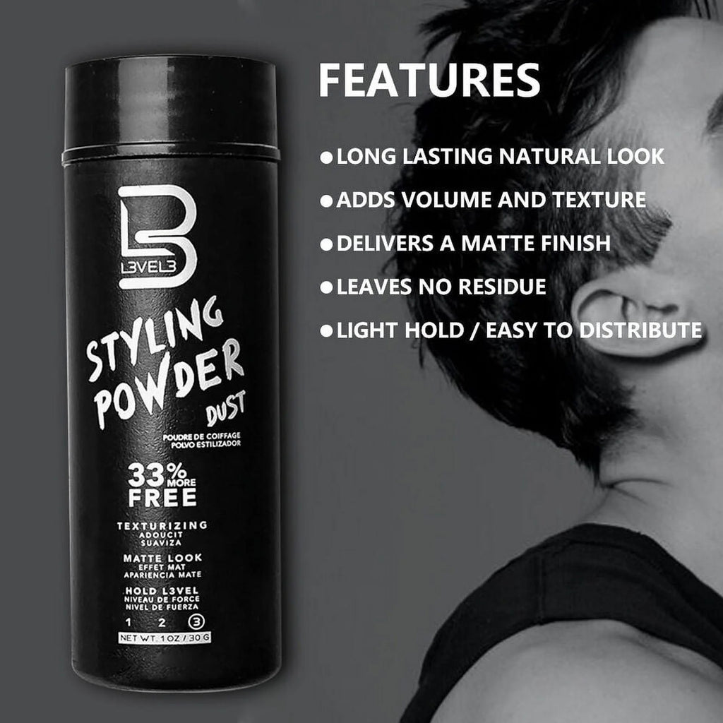 L3VEL3 Styling Powder Dust Natural Look Mens Powder 30 g